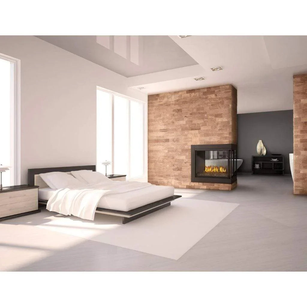 Napoleon Ascent 45 Inch Linear Multi-view Direct Vent See-thru Gas Fireplace With Glass Bed
