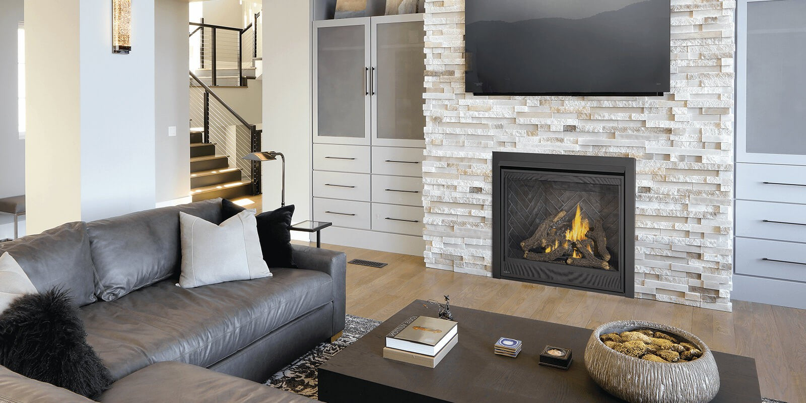 Napoleon D42 Ascent Deep Series Standard Safety Barrier 42 Inch Direct Vent Gas Fireplace