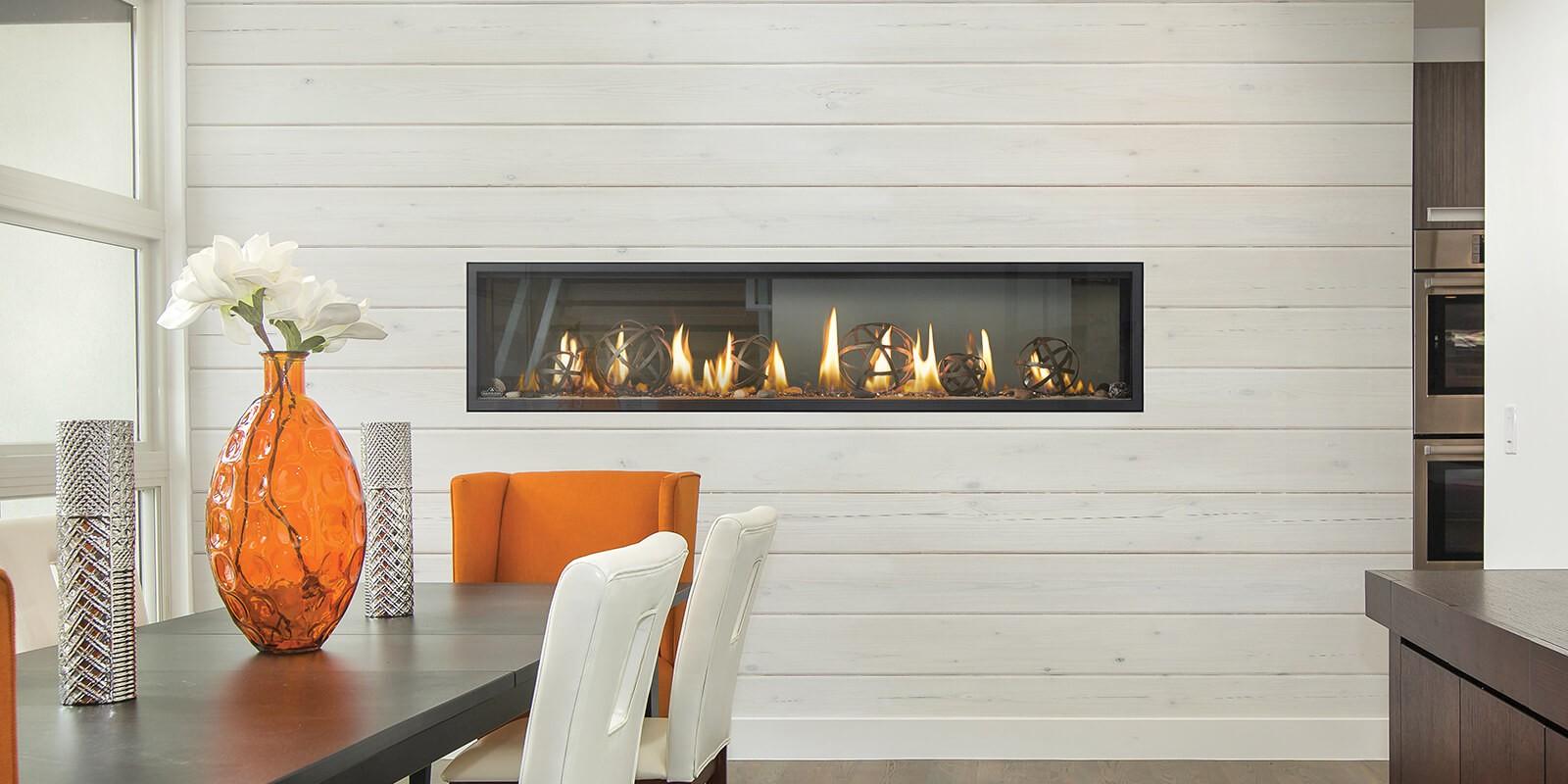 Napoleon Luxuria Modern 38 Inch Direct Vent Linear See-through Gas Fireplace