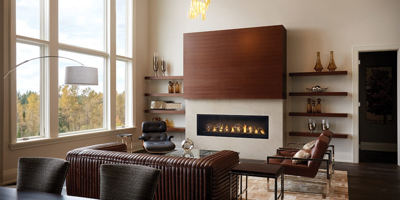 Napoleon Luxuria Modern 38 Inch Single Sided Direct Vent Linear Gas Fireplace