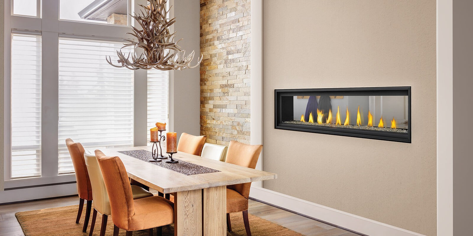Napoleon Vector Series Dual-sided 74 Inch See-through Gas Fireplace