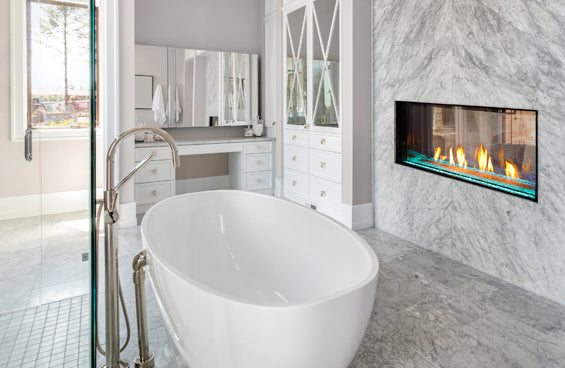 Plaza 55 inch See-Through Luxury Glass Barrier Natural Gas Fireplace DVLXG55SP90N