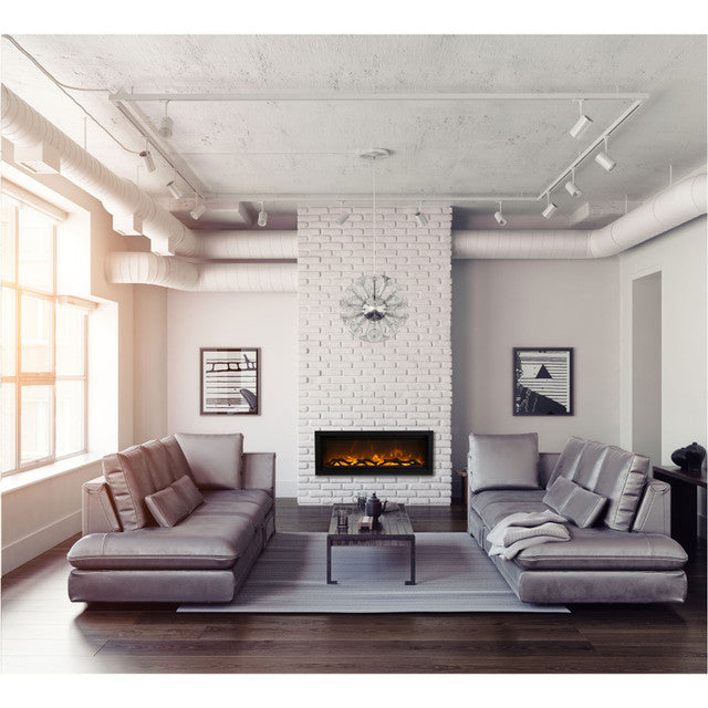 Amantii 42 Inch Symmetry 3.0 Built-in Modern Linear Outdoor Electric Fireplace
