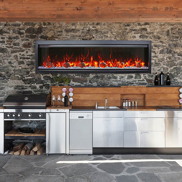 Amantii Symmetry Bespoke 60 Inch Indoor or Outdoor Built-In Electric Fireplace