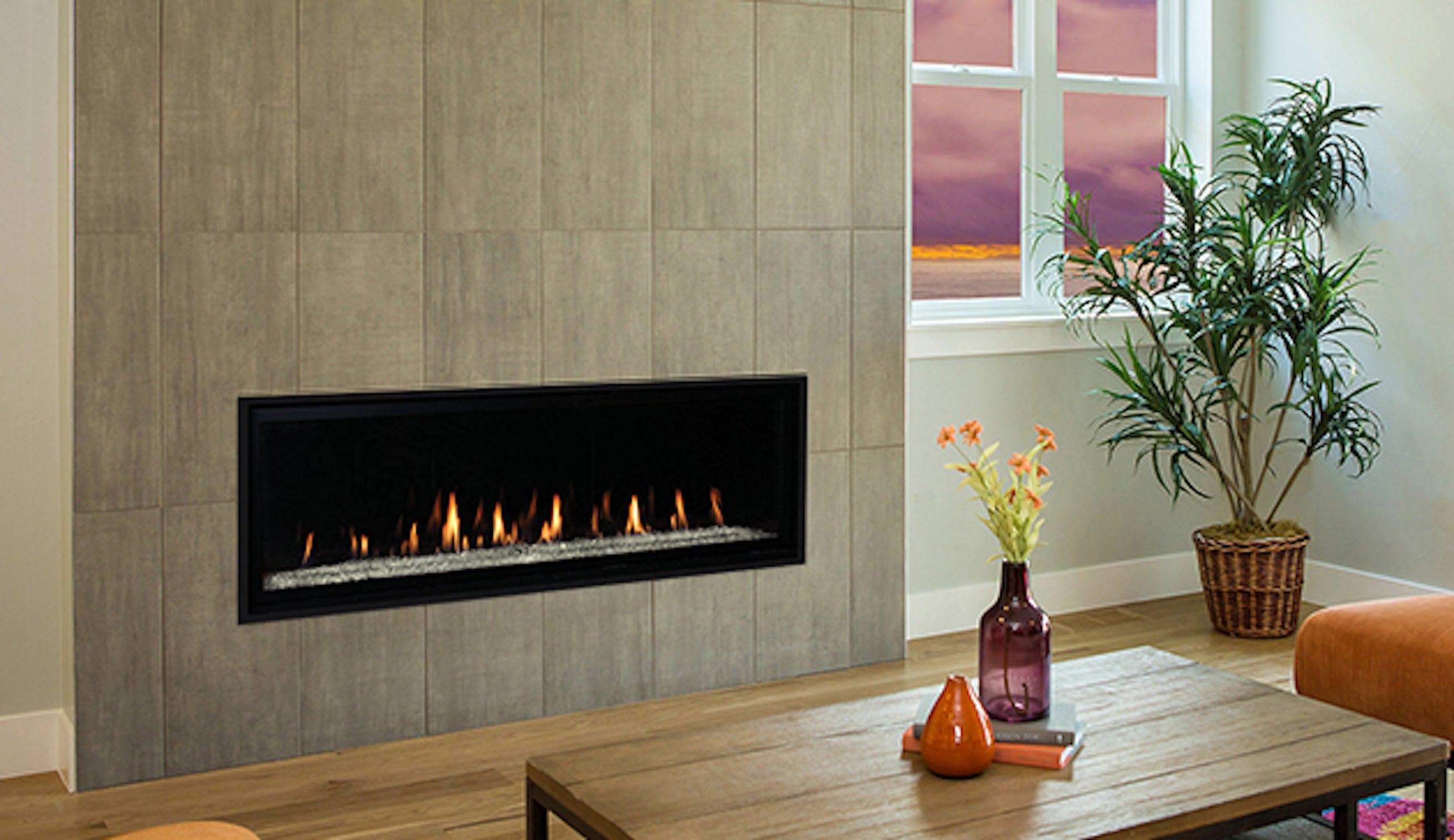 Superior 60-inch DRL6060 Linear Direct Vent Contemporary Natural Gas Fireplace