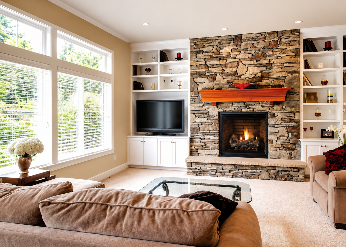 Superior DRT6340 40" Traditional Front View Gas Fireplace With Power Vent and Electronic Ignition