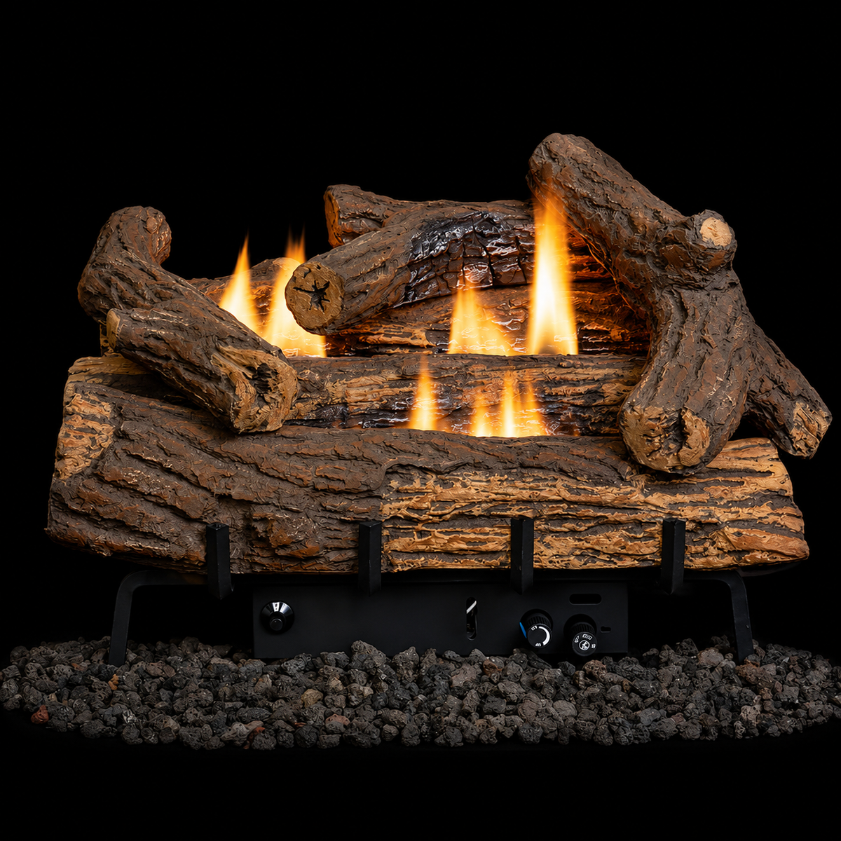 Superior LVD18GO-B Double-Flame Series 18" Golden Oak Vent Free Logs