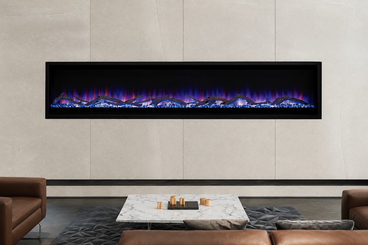 Superior ERL3084 84" Front-View Linear Contemporary Indoor Electric Fireplace