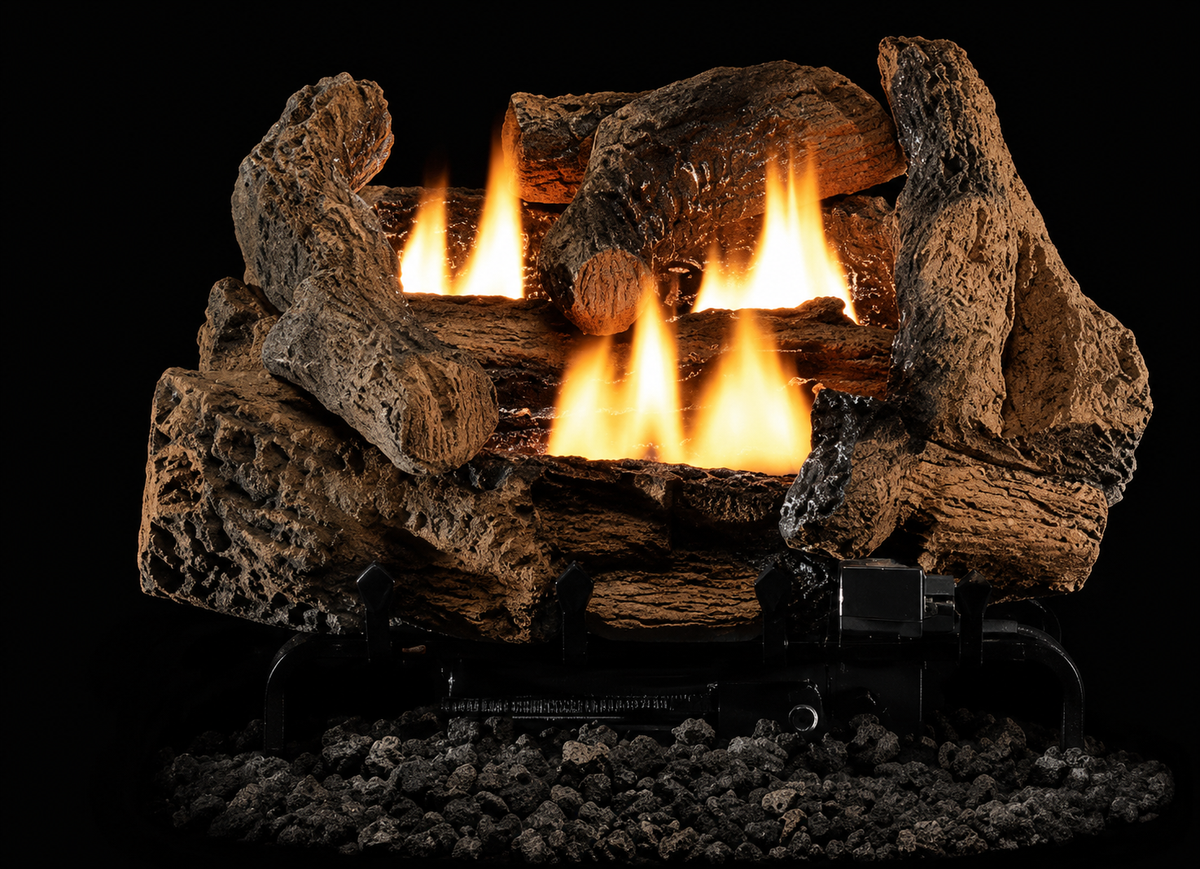 Superior VD1824 Double-Flame 18"/24" Dual Yellow Vent Free Burner With Millivolt Control