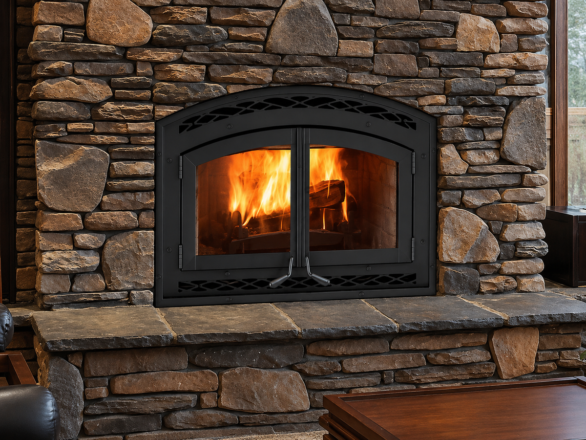 Superior WCT6940 31" EPA Certified High-Efficiency CAT Wood Fireplace With White Stacked Refractory Panels