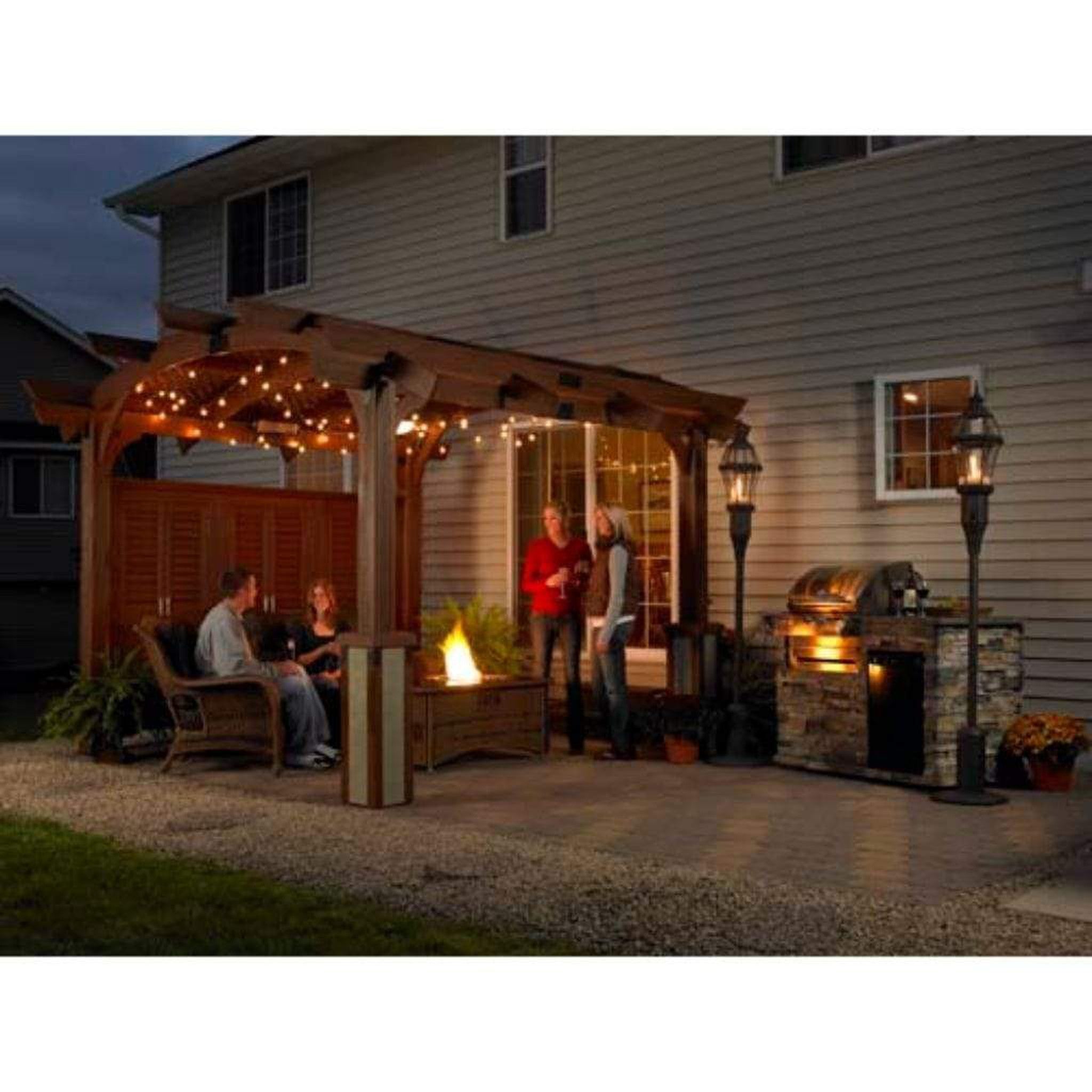 The Outdoor GreatRoom Company 12' x 12' Sonoma Arched Wood Pergola with Redwood Finish