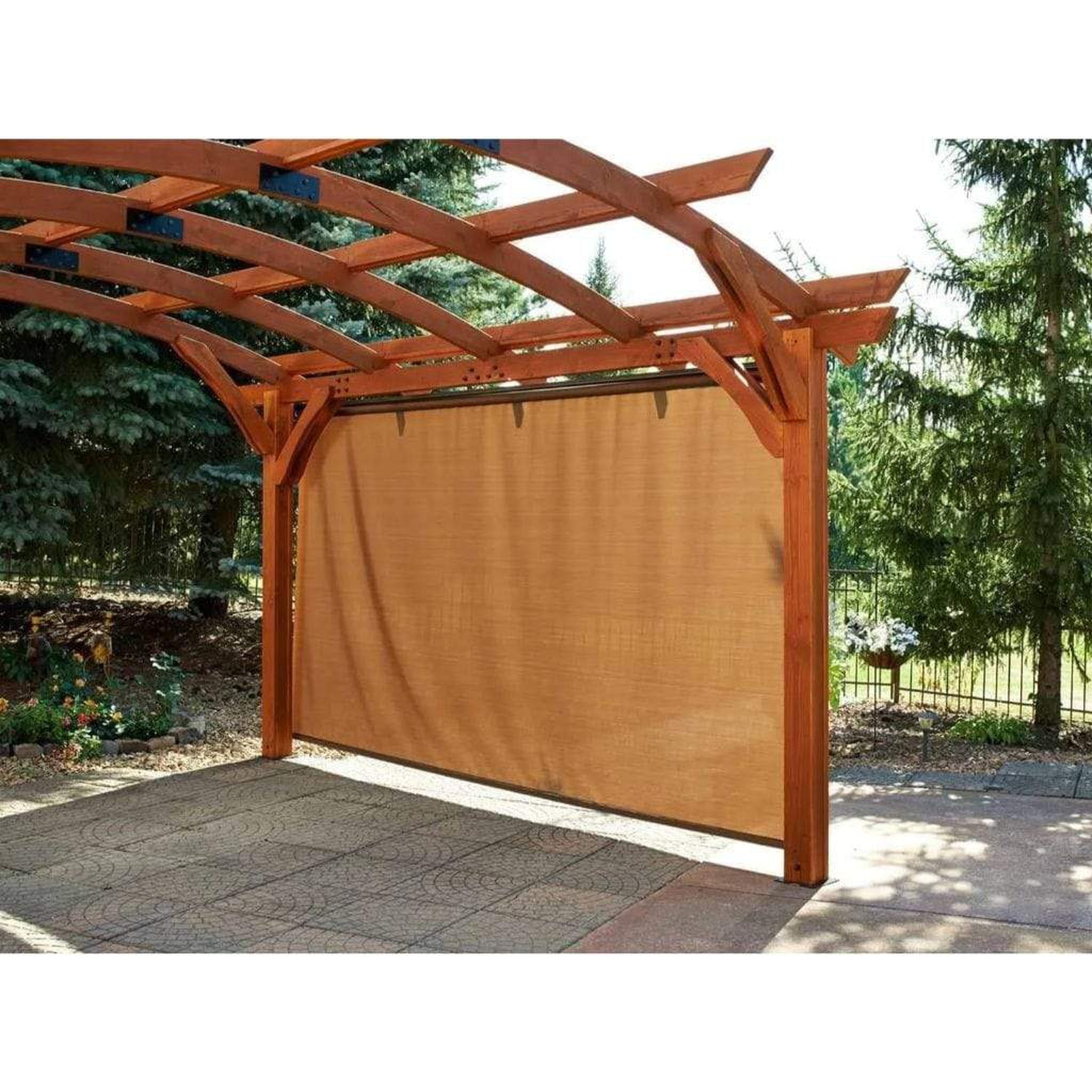 The Outdoor GreatRoom Company 12' x 16' Sonoma Arched Wood Pergola in Redwood Finish