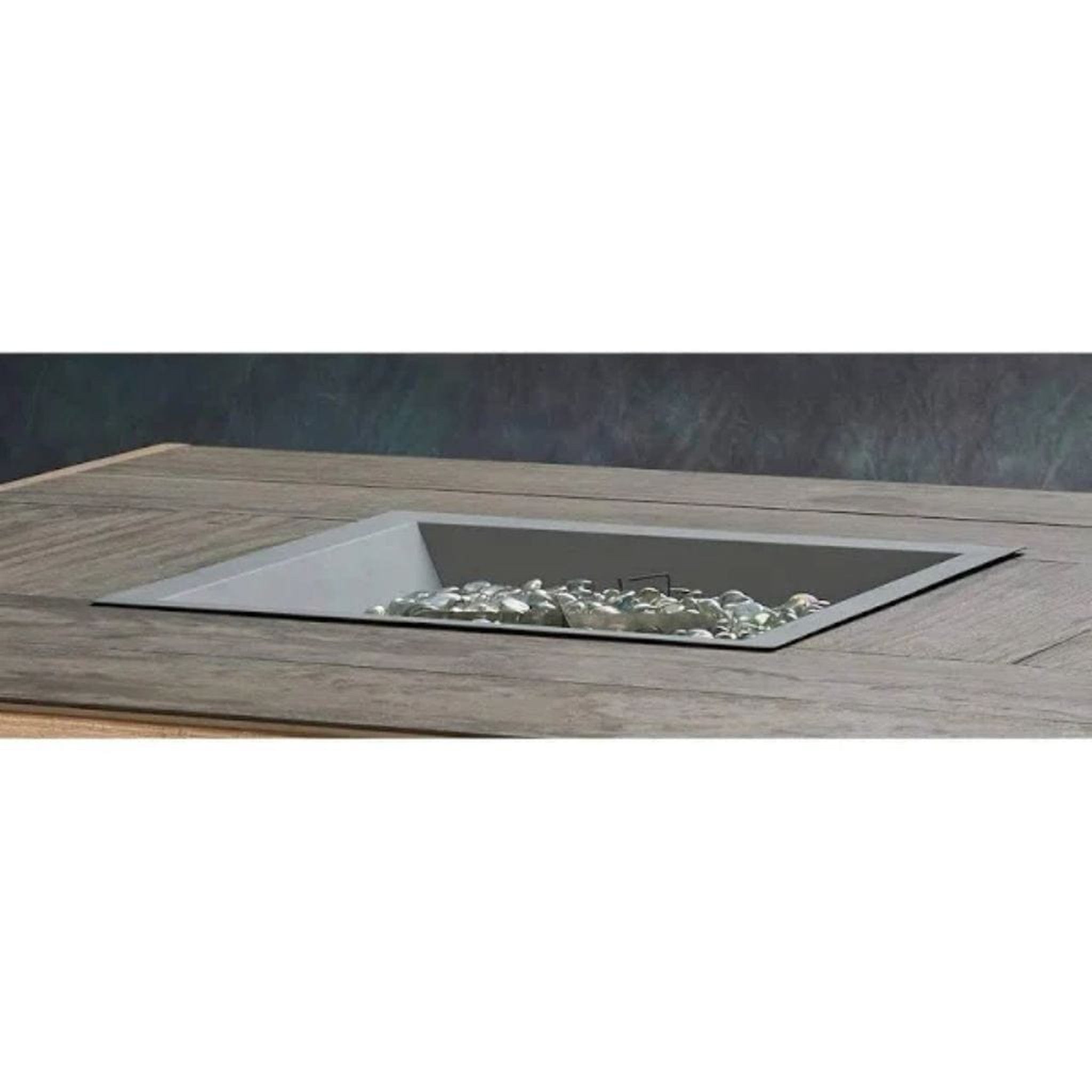 The Outdoor GreatRoom Company 16" x 16" Pewter Crystal Fire Square Gas Burner