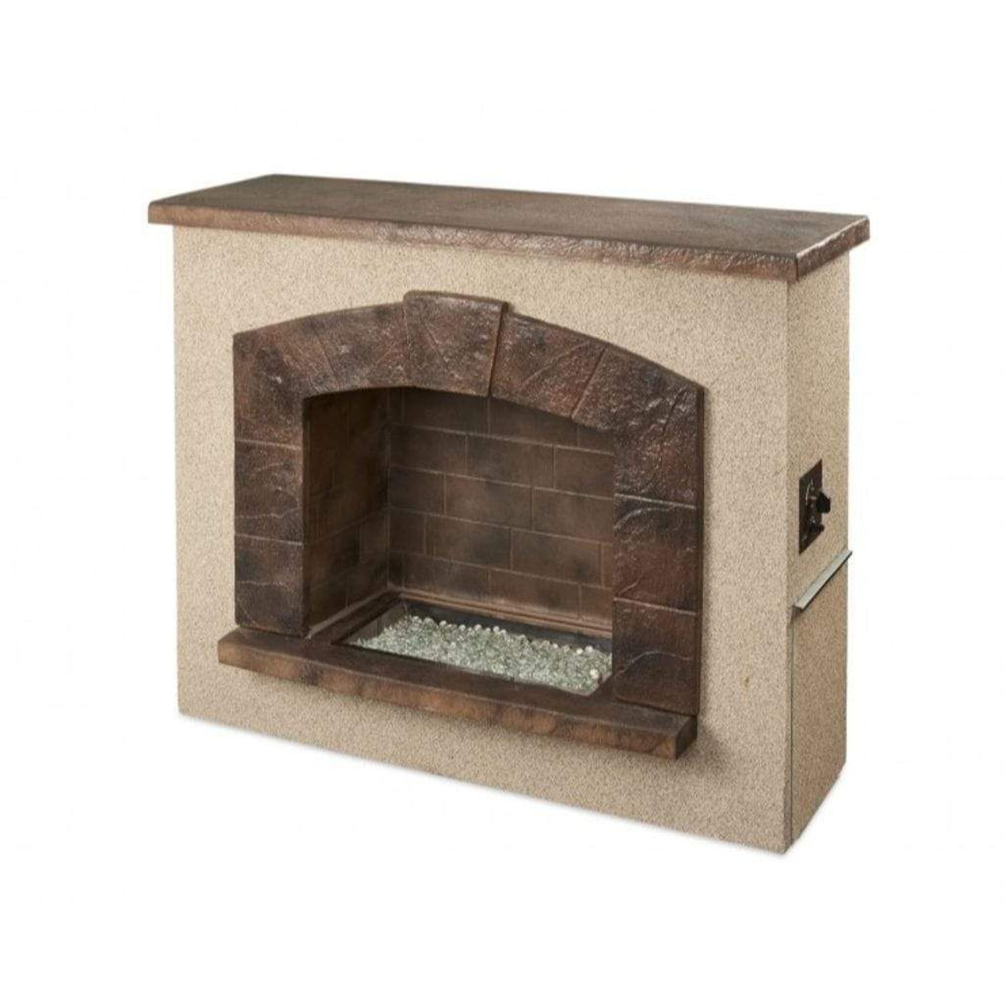 The Outdoor GreatRoom Company 63" Stone Arch Freestanding Propane Gas Fireplace with Supercast Mantel