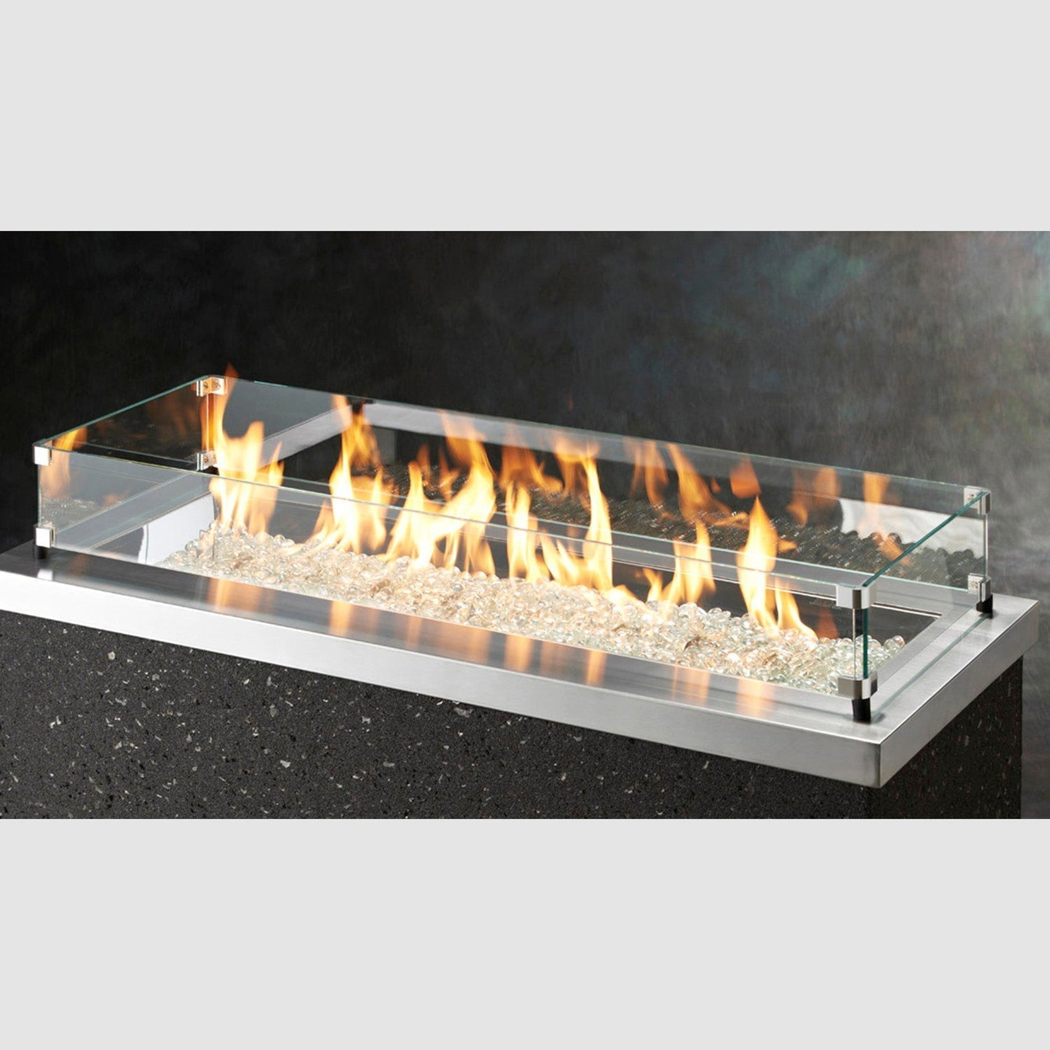 The Outdoor GreatRoom Company 64" Linear Glass Wind Guard with Stainless Steel Hardware