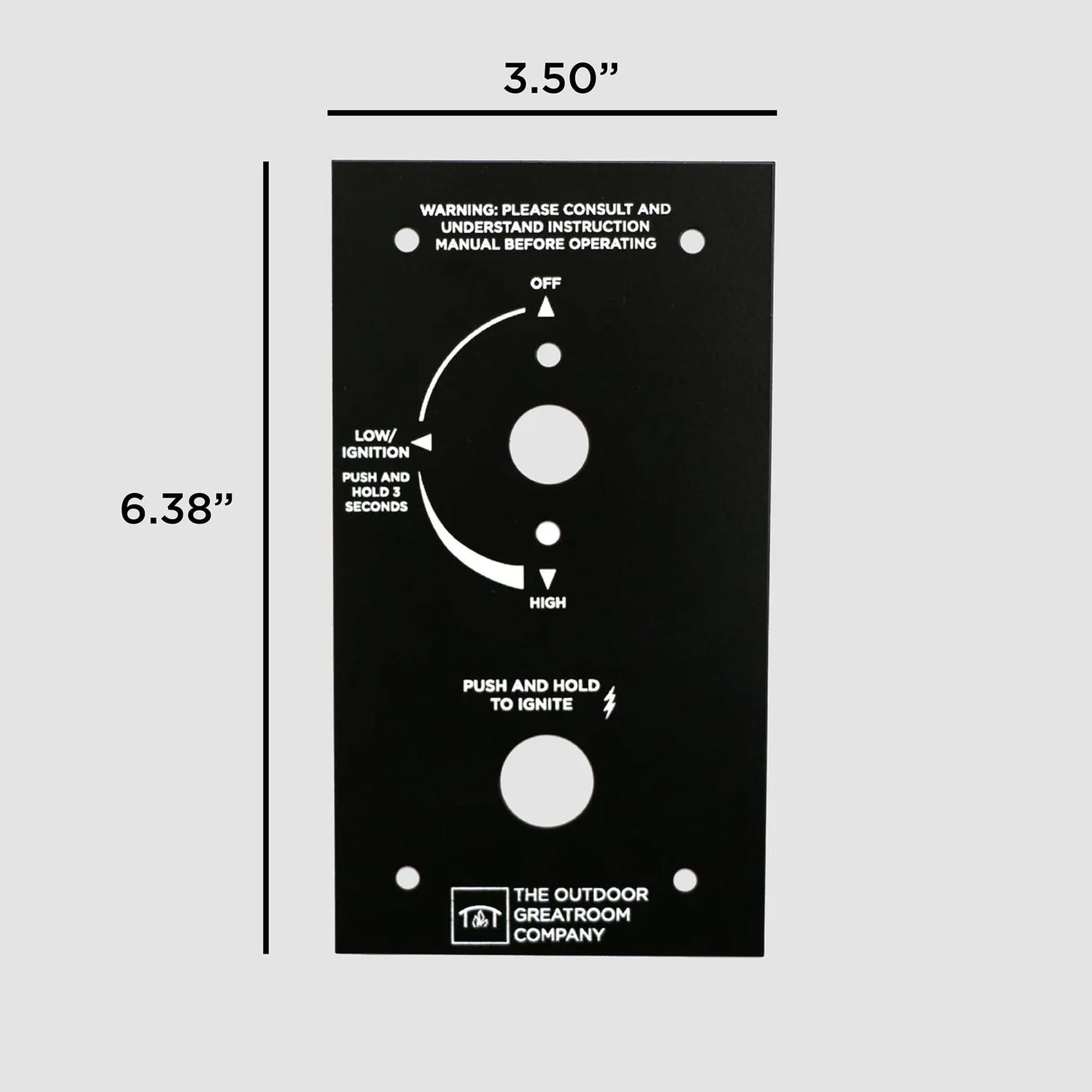 The Outdoor GreatRoom Company Control Panel for Crystal Fire Plus Burners (6.38" x 3.5")