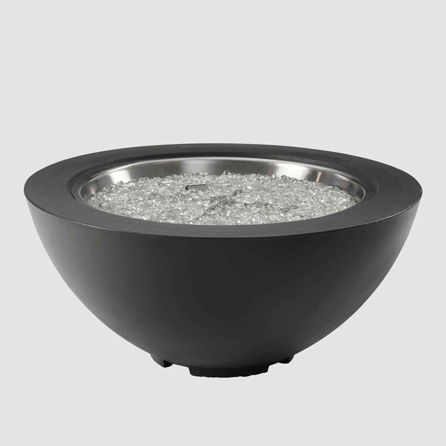 The Outdoor GreatRoom Company Cove 42" Midnight Mist Round Gas Fire Pit Bowl with 30" Crystal Fire® Plus Burner