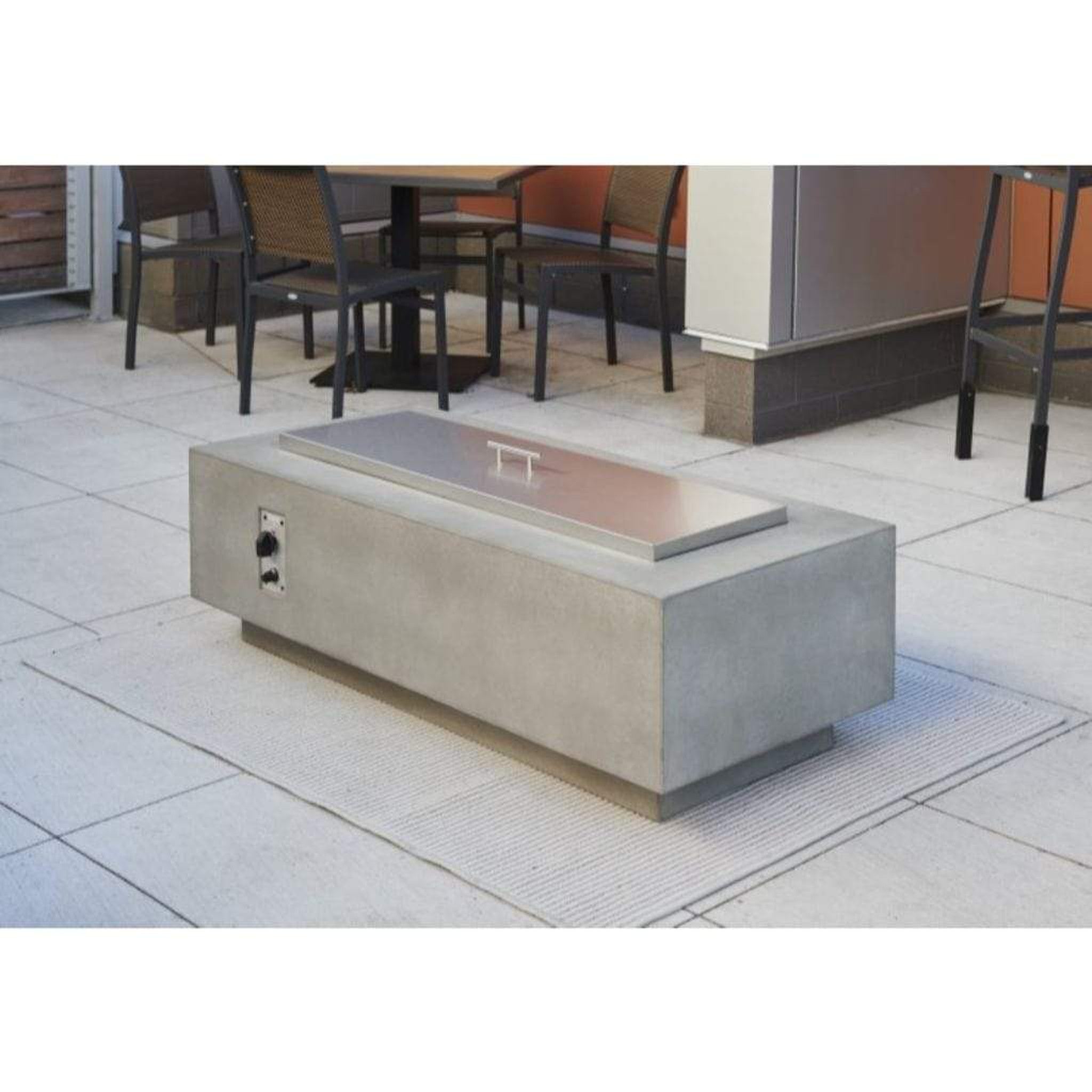 The Outdoor GreatRoom Company Cove 54" White Linear Gas Fire Table – Supercast™ Concrete, 80,000 BTU Burner
