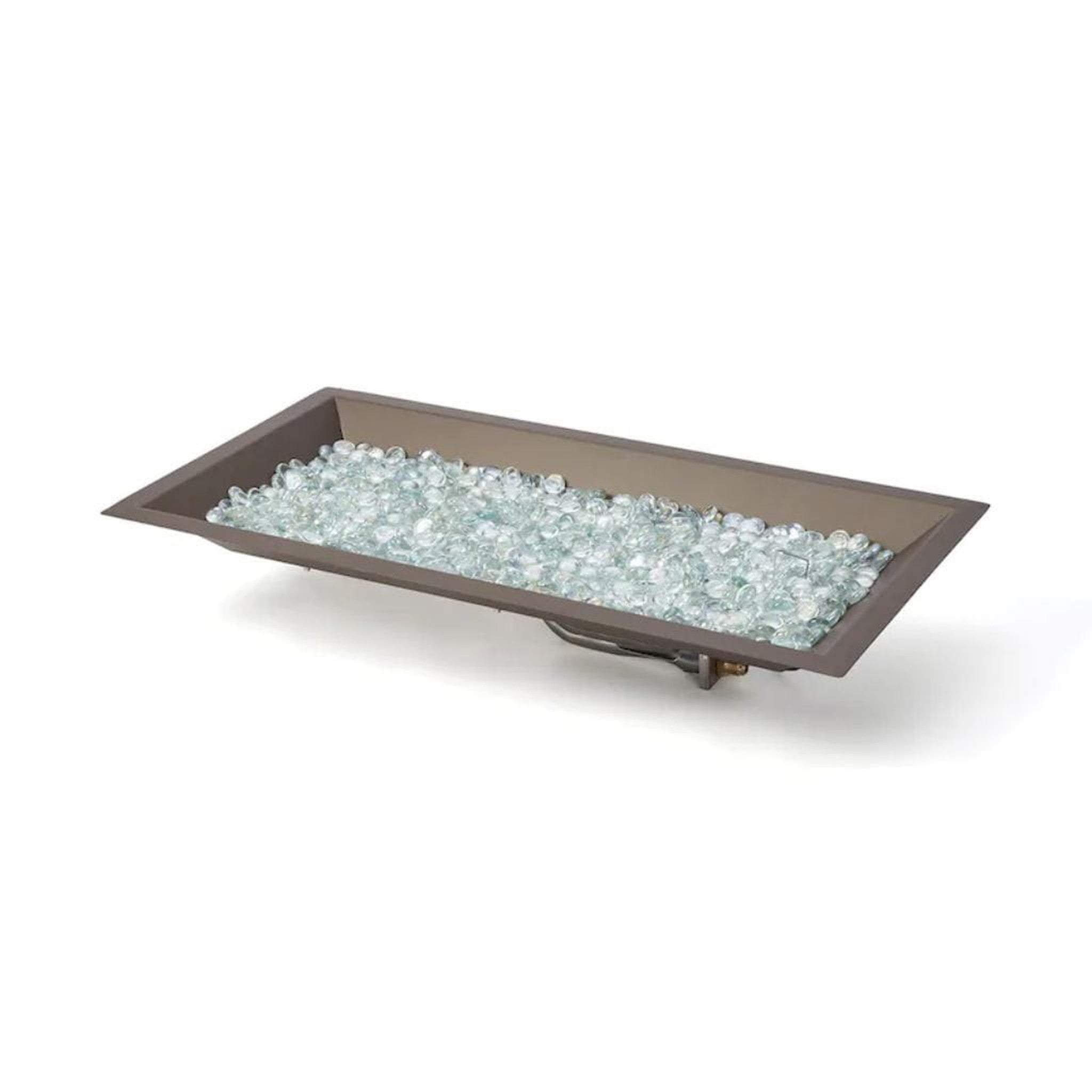 The Outdoor GreatRoom Company Crystal Fire 12" x 24" Linear Gas Burner - Stainless Steel with Auto Shut-Off