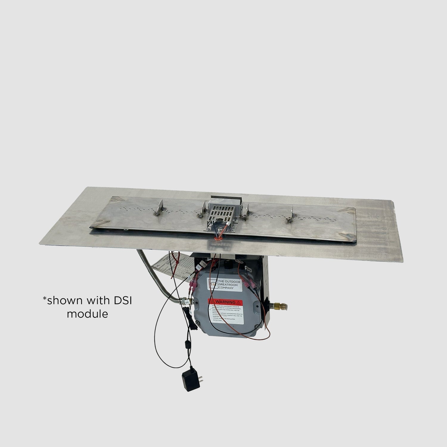 The Outdoor GreatRoom Company Crystal Fire Plus 60" Linear Natural Gas Burner Plate with Direct Spark Ignition