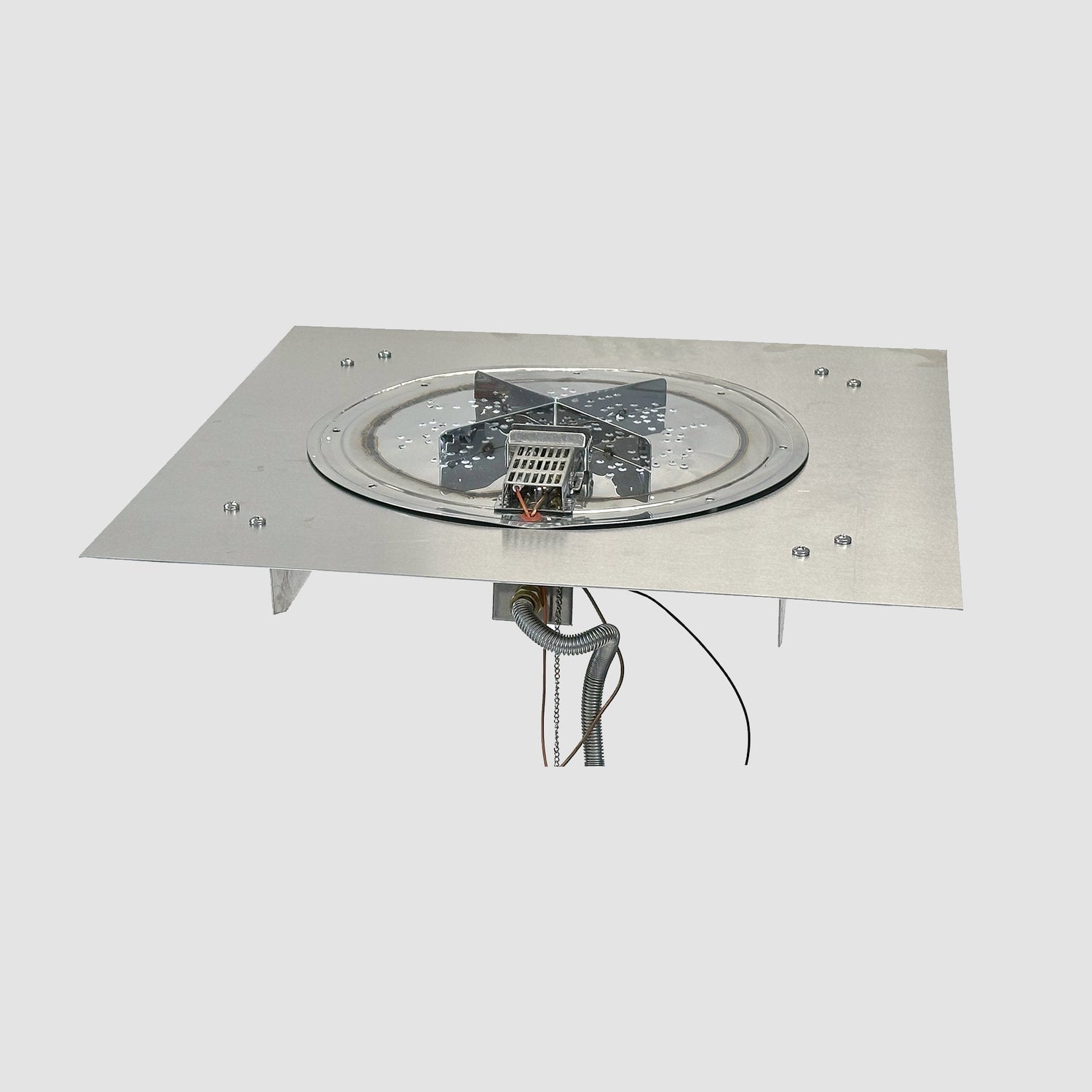 The Outdoor GreatRoom Company Crystal Fire Plus 36" Square Direct Spark LPG Gas Burner Insert with Stainless Plate Kit