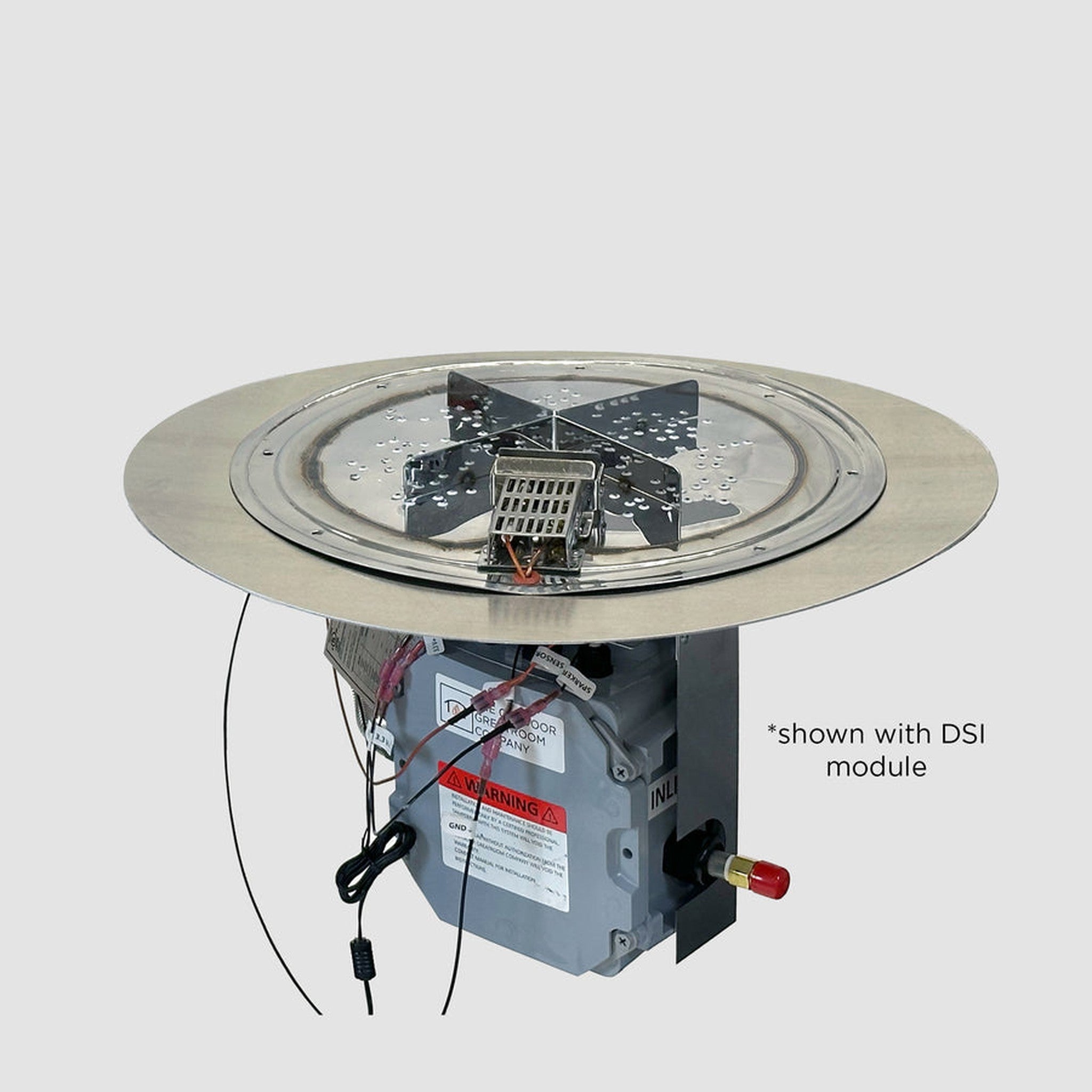 The Outdoor GreatRoom Company 42" Round Crystal Fire Plus Natural Gas Burner Kit with Direct Spark Ignition and Plate