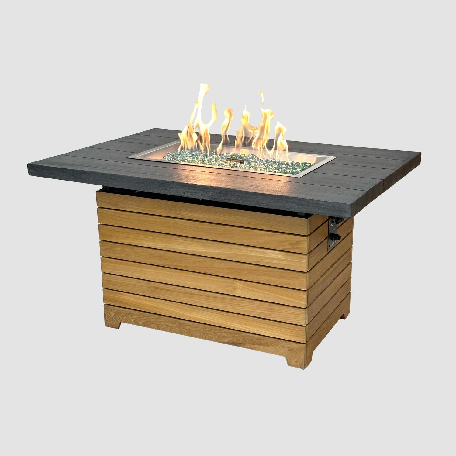 The Outdoor GreatRoom Company Darien 30" Rectangular Gas Fire Pit Table with Everblend™ Top