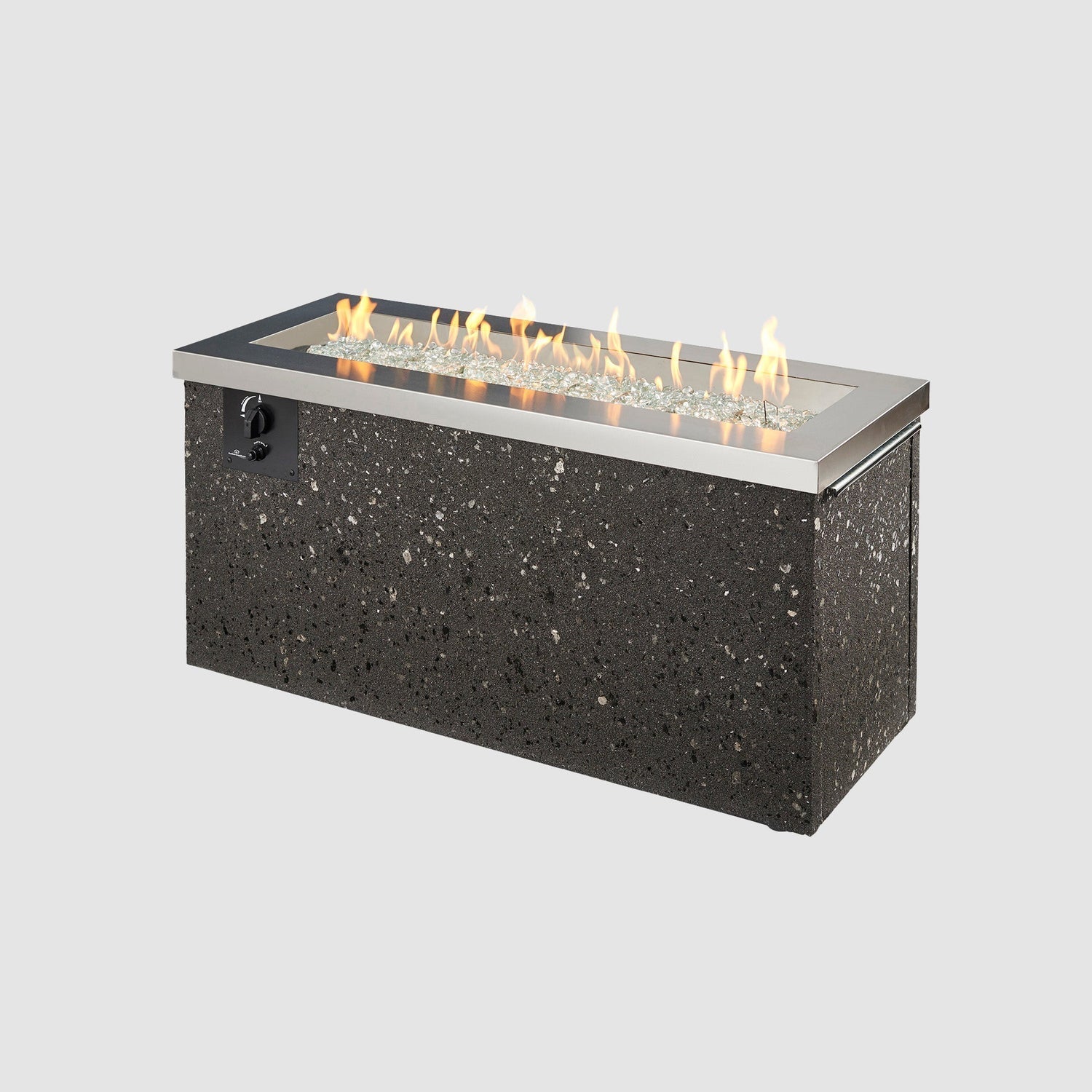 The Outdoor GreatRoom Company 48" Key Largo Linear Gas Fire Pit Table with Crystal Fire Plus Burner