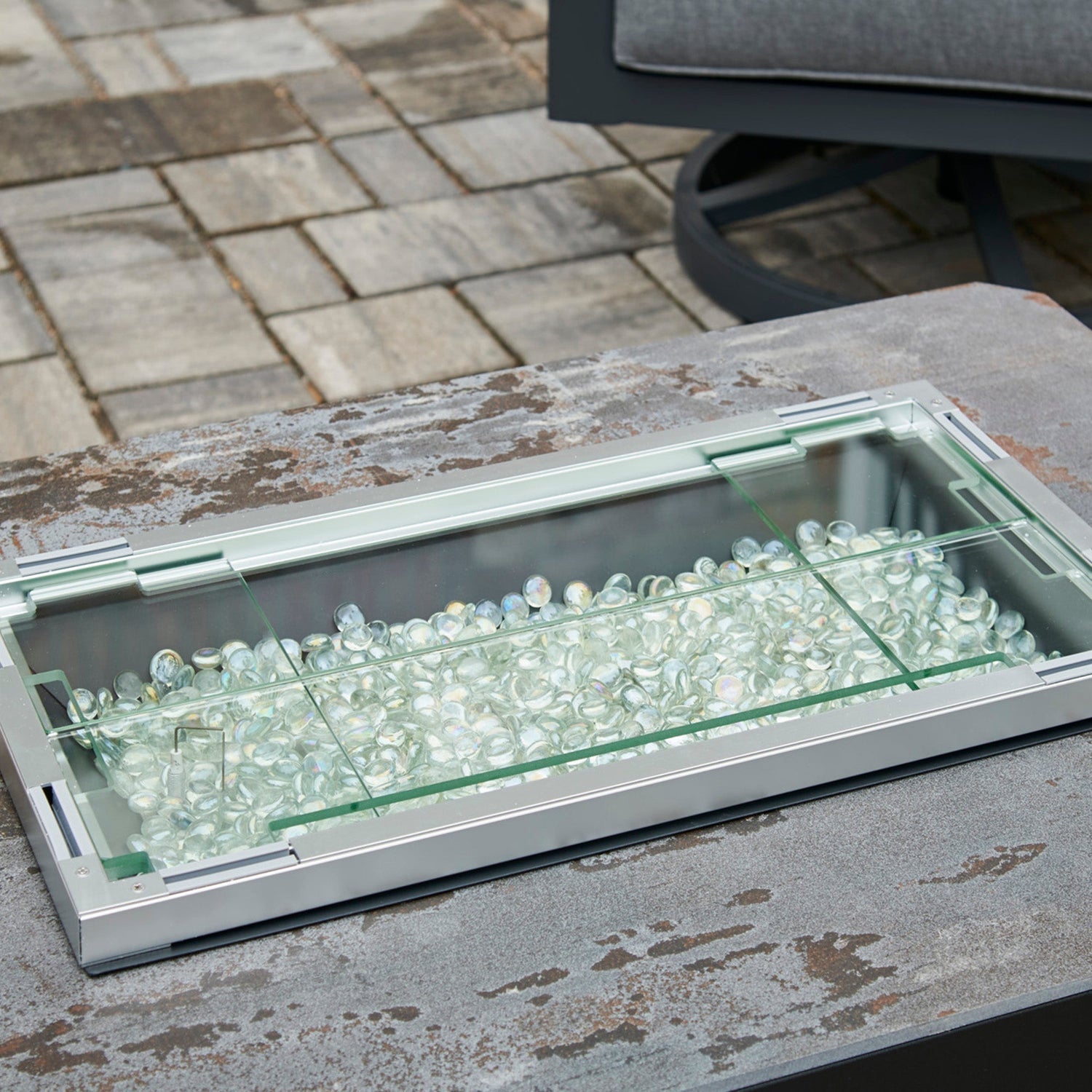 The Outdoor GreatRoom Company Rectangular Folding Glass Wind Guard & Burner Cover