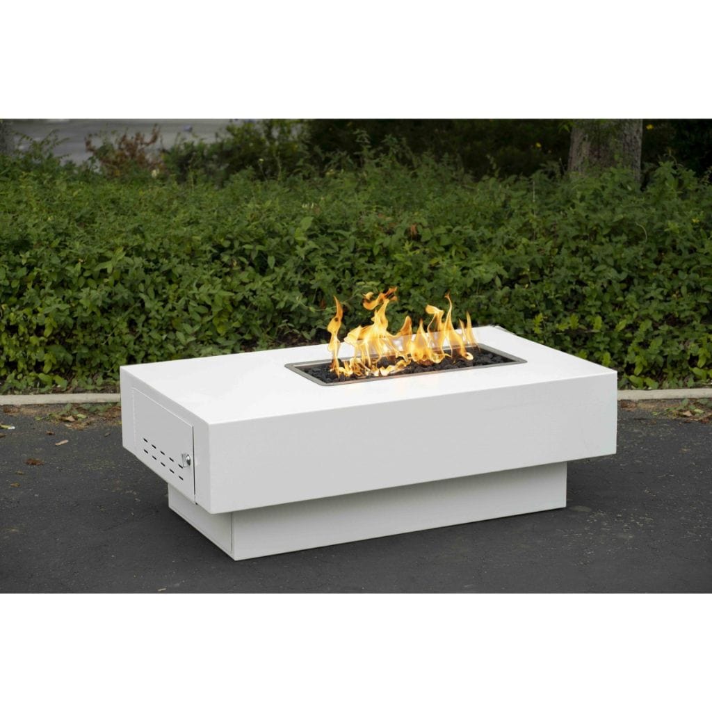 48" San Juan Powder Coated Steel Rectangle Fire Pit Table - The Outdoor Plus