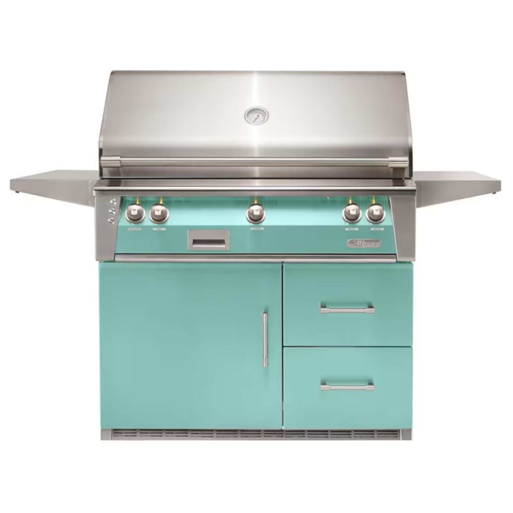 Alfresco 42-Inch Stainless Steel Freestanding Gas Grill w/ Rotisserie & Refrigerated Cart