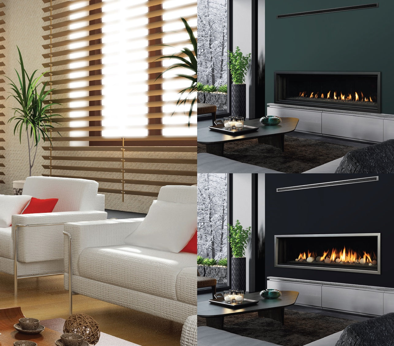 Kingsman ZCVRB72 72" Direct Vent Zero Clearance Natural Gas Fireplace
