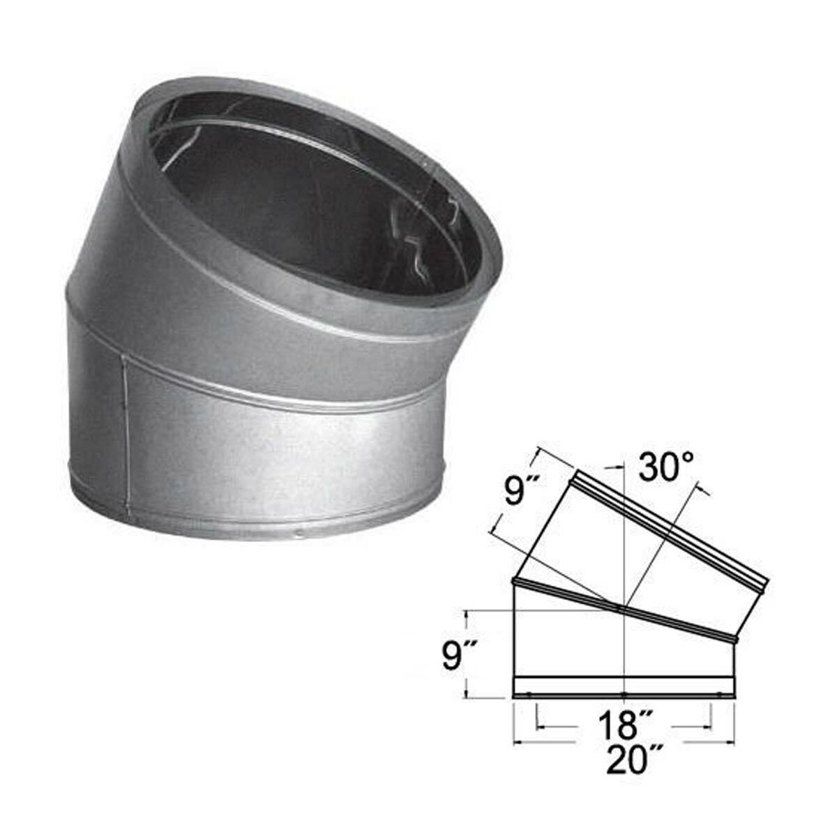 DuraTech | 18'' 30 Degree 18DT-E30 Galvanized Elbow -