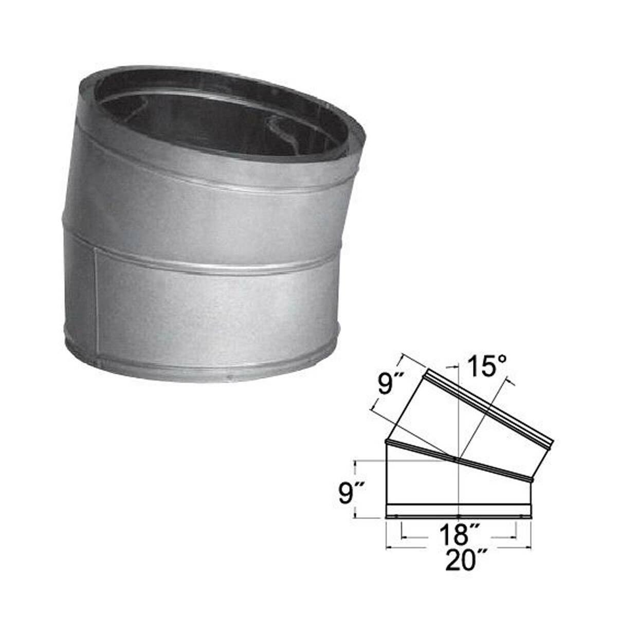 DuraTech | 15 Degree 18" 18DT-E15 Galvanized Elbow