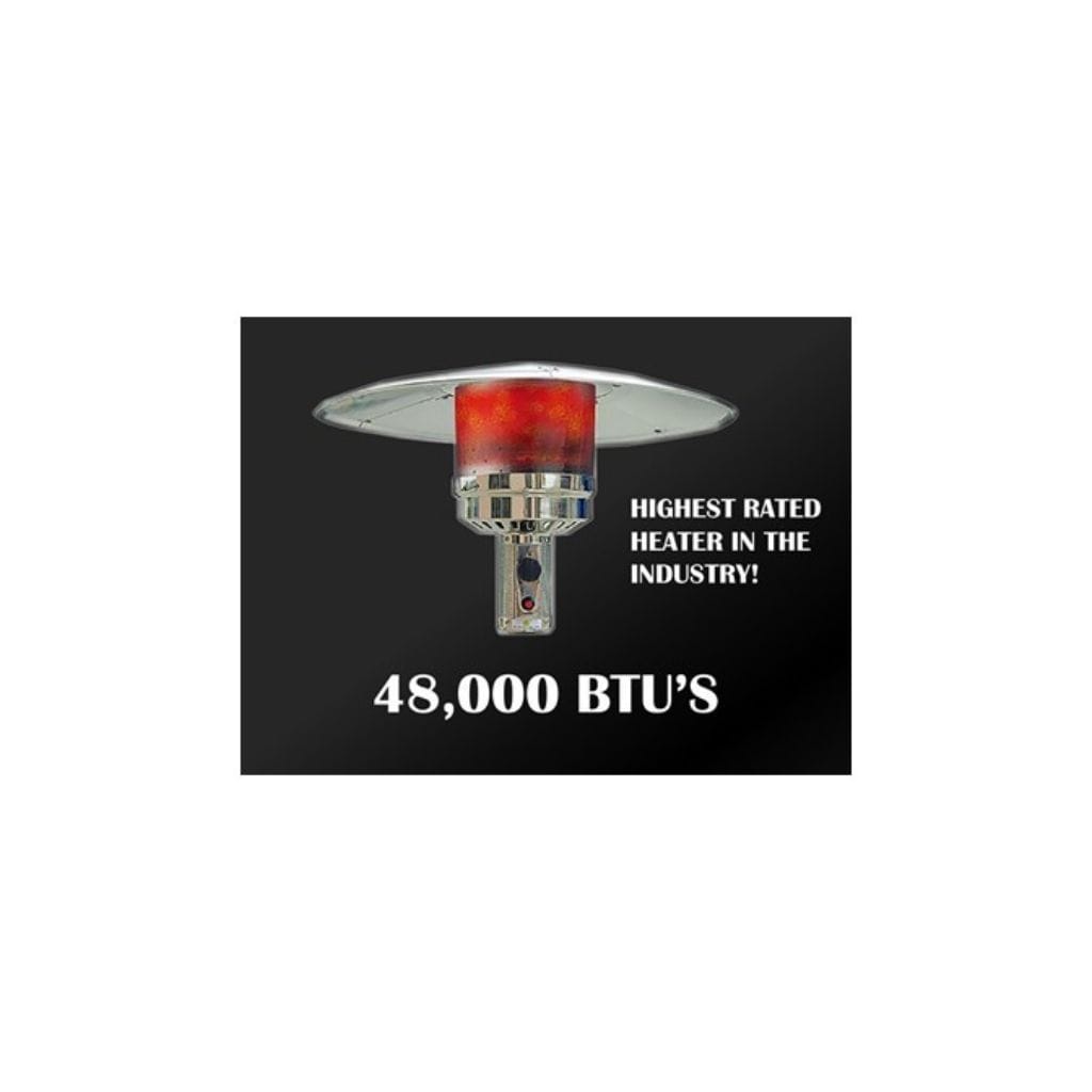 87" Stainless Steel/Hammered Bronze and Silver Patio Heater with Table - AZ Patio Heaters