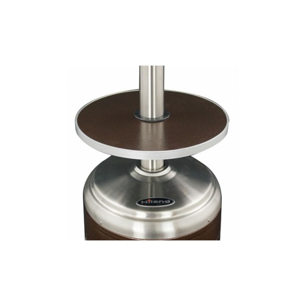 87" Stainless Steel/Hammered Bronze and Silver Patio Heater with Table - AZ Patio Heaters