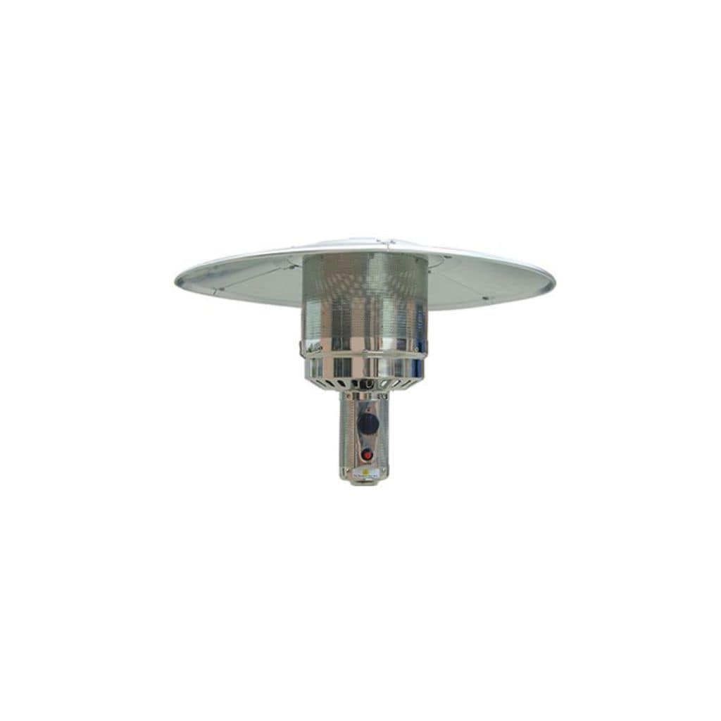87" Stainless Steel/Hammered Bronze and Silver Patio Heater with Table - AZ Patio Heaters
