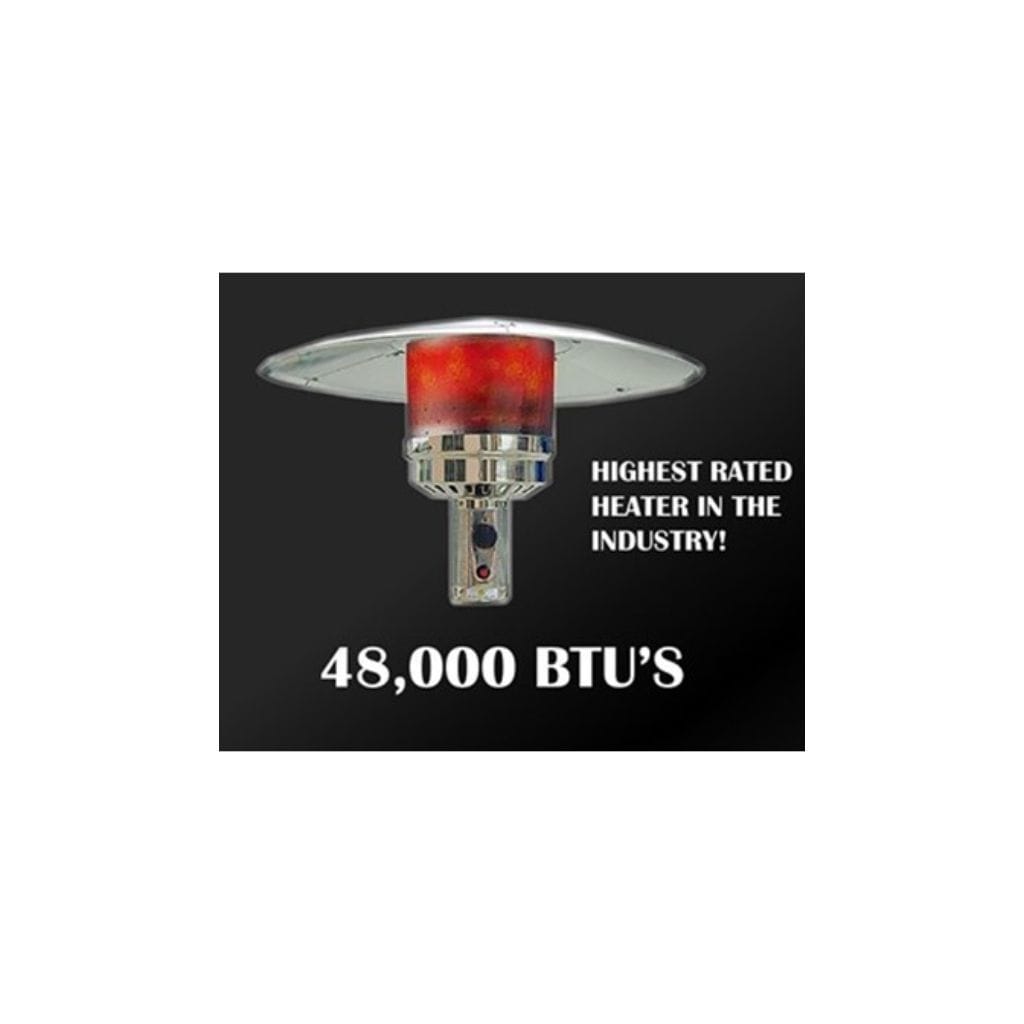 87" Stainless Steel Propane Patio Heater with Table - AZ Patio Heaters