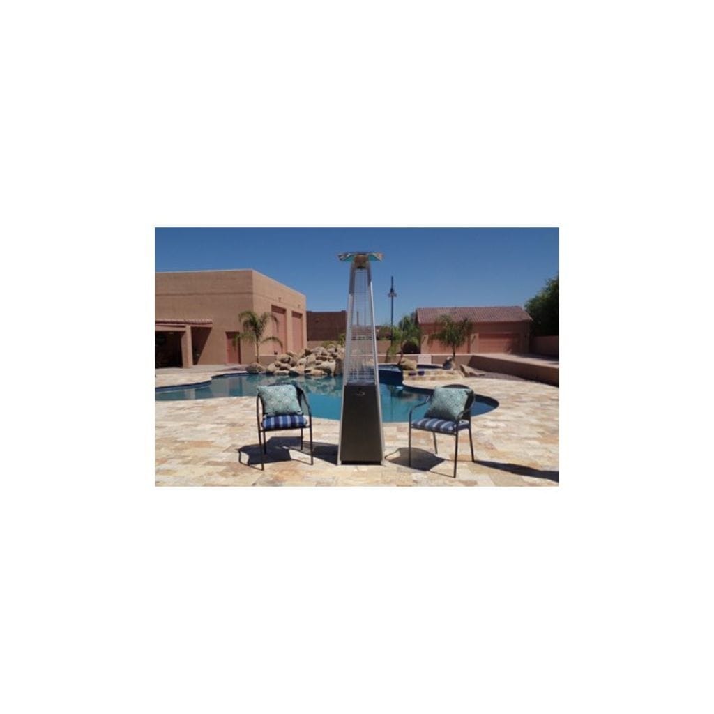 89" Silver Residential Hammered Glass Tube Patio Heater 40000 BTU's - AZ Patio Heaters