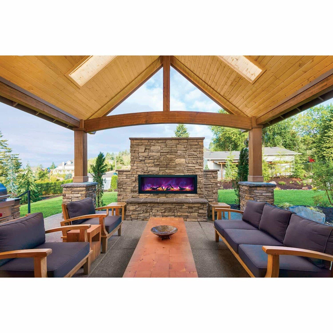 Amantii Panorama BI-88-DEEP-OD Deep 50 Inch linear Indoor or Outdoor Electric Fireplace