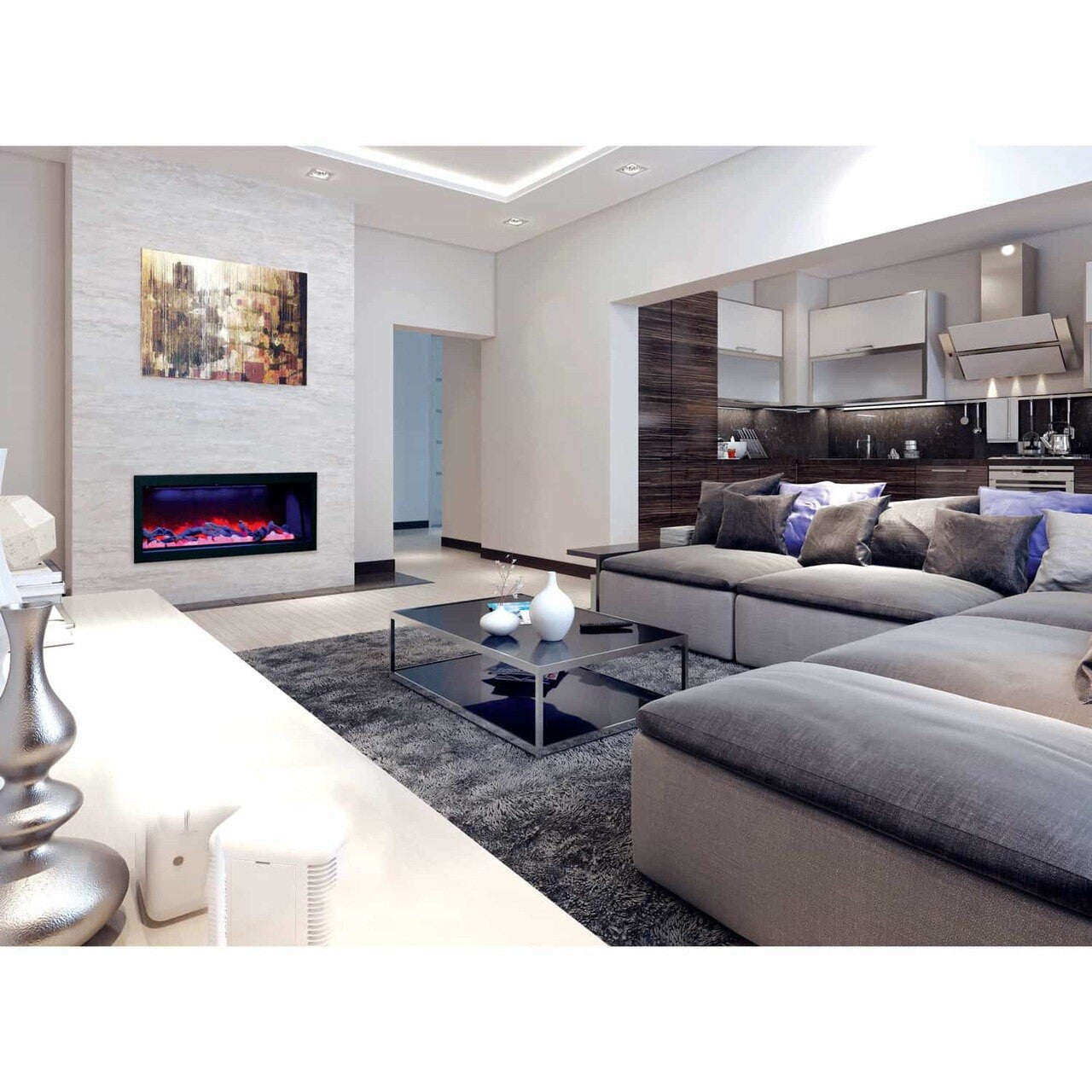 Amantii Panorama BI-88-DEEP-OD Deep 40 Inch linear Indoor or Outdoor Electric Fireplace