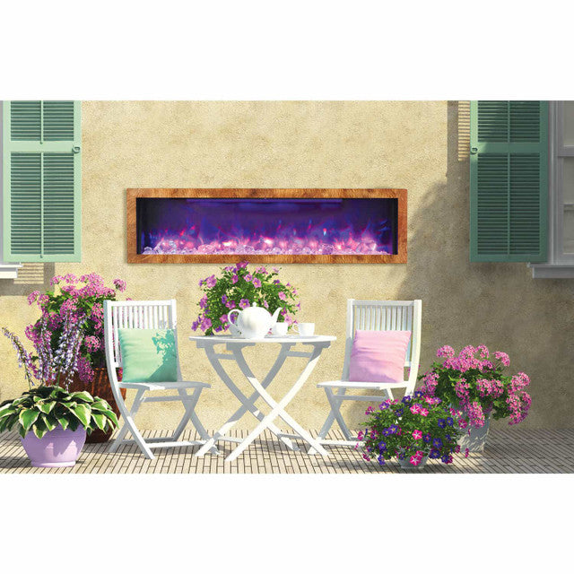 Amantii Panorama BI-88-DEEP-OD Deep 60 Inch linear Indoor or Outdoor Electric Fireplace