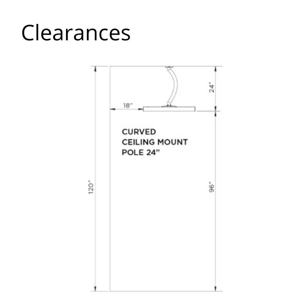 Bromic Heating - 24" Curved Ceiling Mount Pole for Eclipse Smart-Heat Electric Pendant Heater