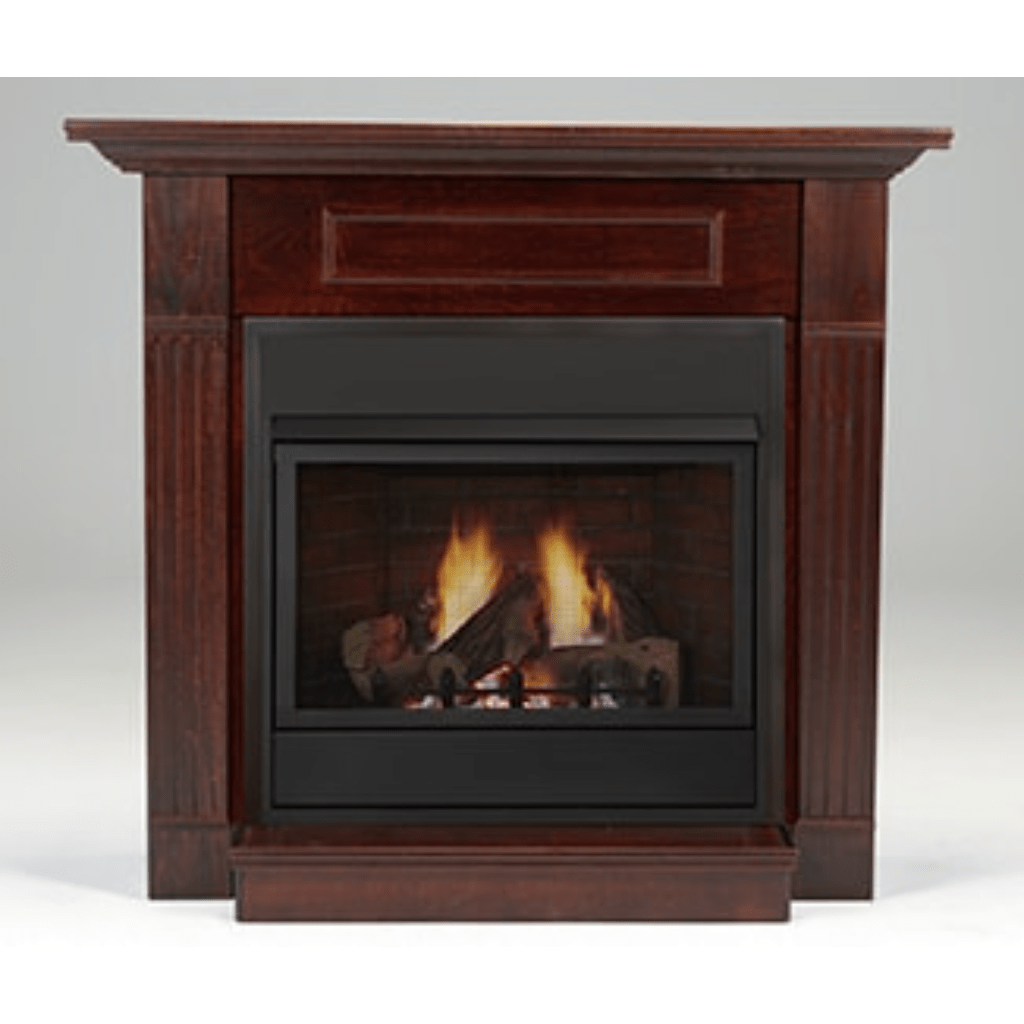 Monessen - 32" Oak/Birch Surround Wall Mantel Cabinet with Hearth for Fireplaces