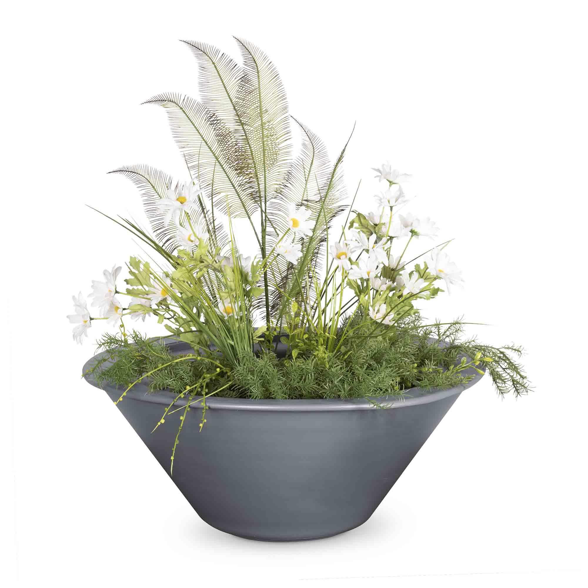 The Outdoor Plus - Cazo Powder Coated Steel Round Planter Bowl