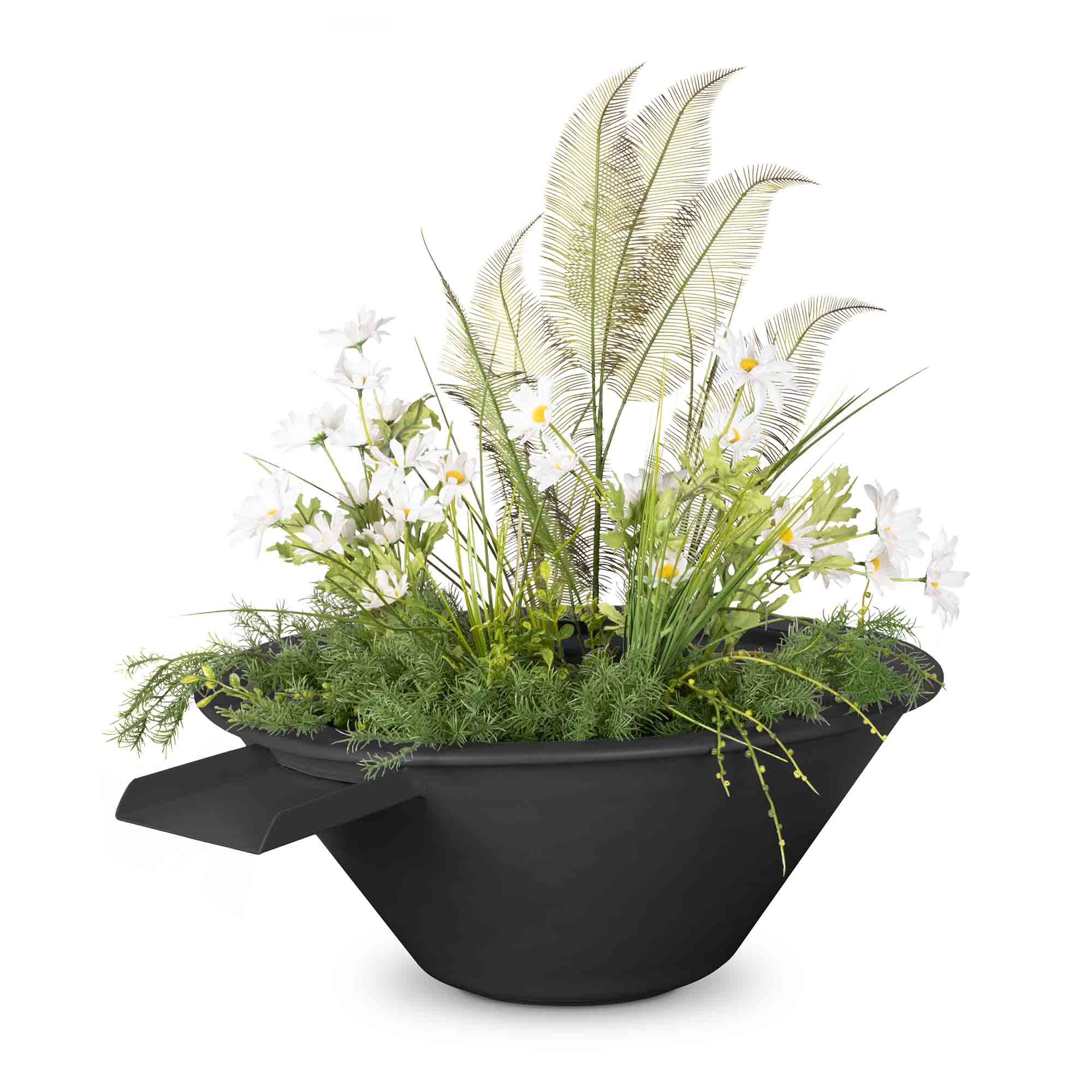 The Outdoor Plus - Cazo Powder Coated Steel Round Planter Bowl
