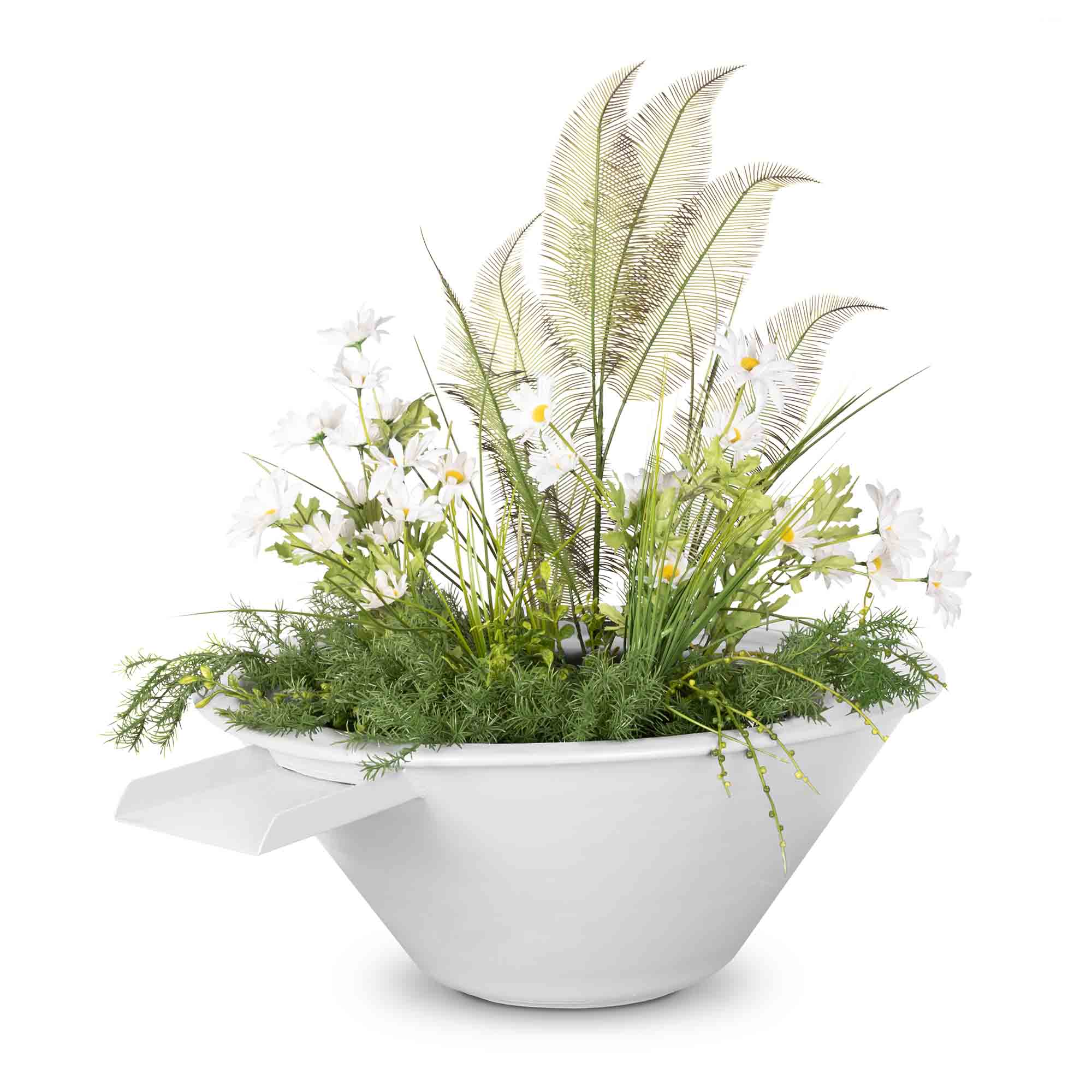The Outdoor Plus - Cazo Powder Coated Steel Round Planter Bowl