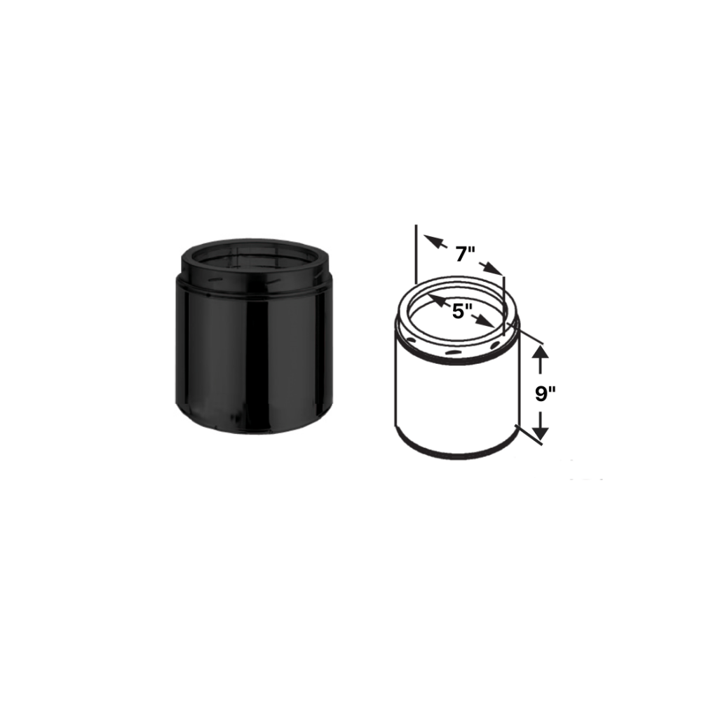 DuraVent - DuraTech 5" Diameter Black 9" Pipe Length 5DT-09B All Fuel Chimney Pipe