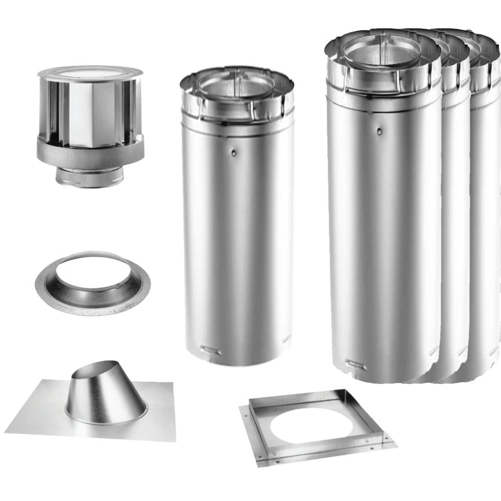 DuraVent - 4"x6 5/8" Diameter DirectVent Pro 15ft Vertical Vent Kit
