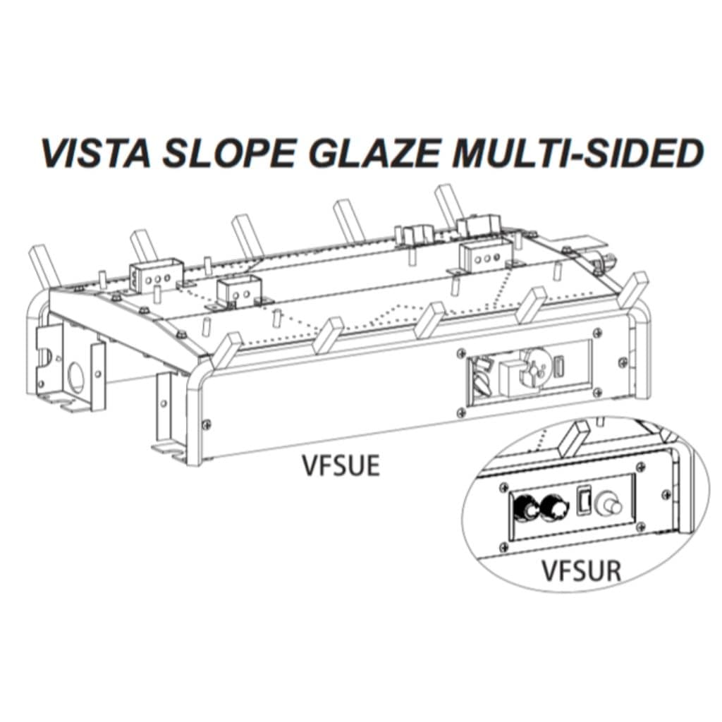 Empire | 18"/24"/30" Vista Multi-Sided Gas Burner with Millivolt Valve (Burner Only)